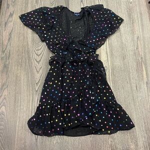 Colorful Polka Dot Wrap Dress